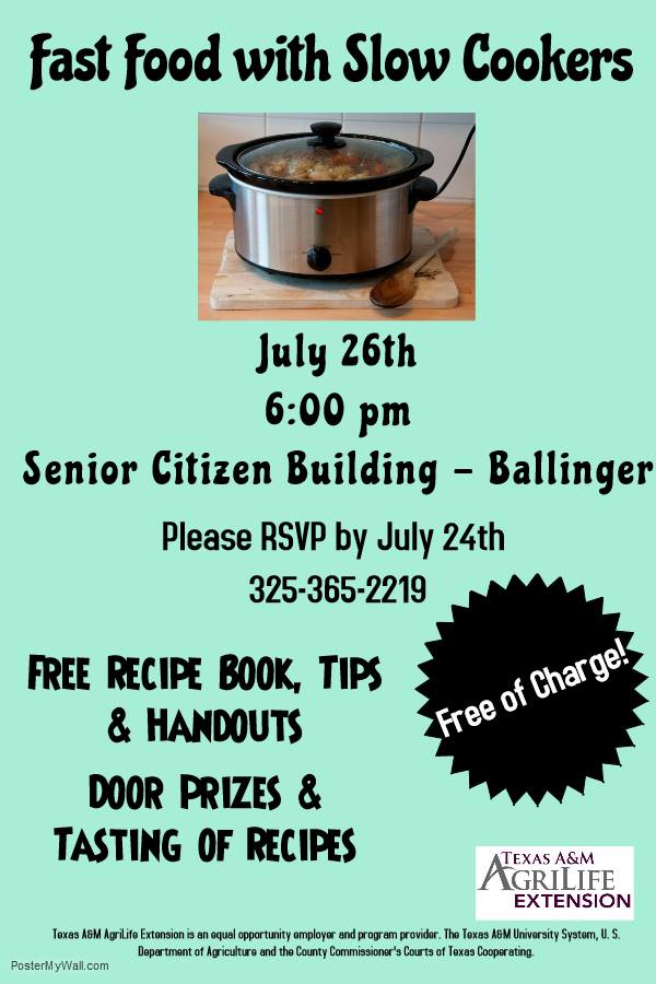 Runnels County 4-H Slow Cooker